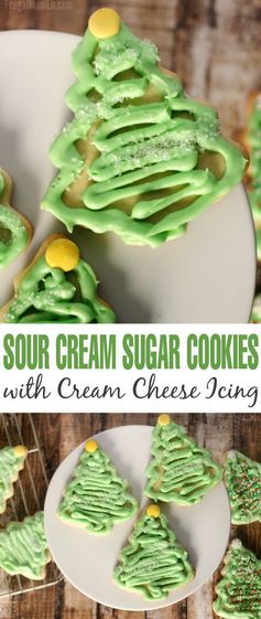 Sour Cream Sugar Cookies with Cream Cheese Icing