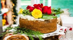 Sourdough Tres Leche Cake with Whipped Cream and Flower Crown