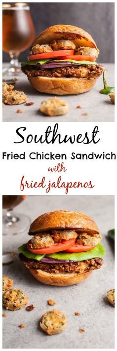 Southwest Fried Chicken Sandwich with Fried Jalapenos