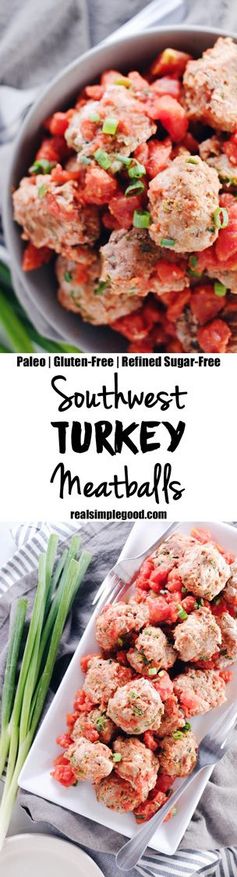 Southwest Turkey Meatballs (Paleo, GF + Refined Sugar-Free