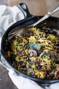 Spaghetti Squash with mushrooms and sage