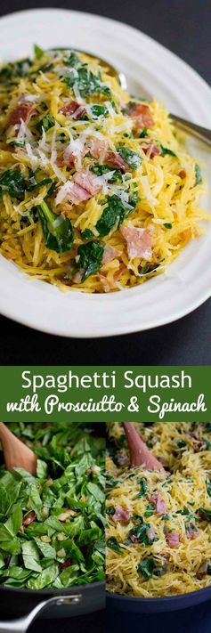 Spaghetti Squash with Prosciutto & Spinach