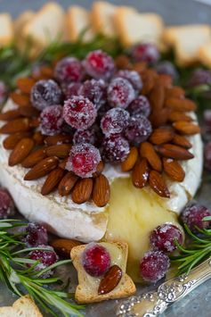 Sparkling Cranberry and Almond Baked Brie