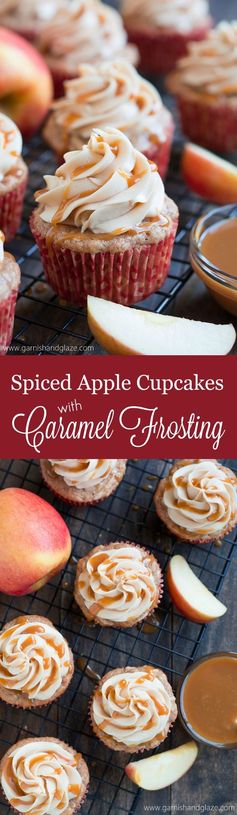 Spiced Apple Cupcakes with Caramel Frosting