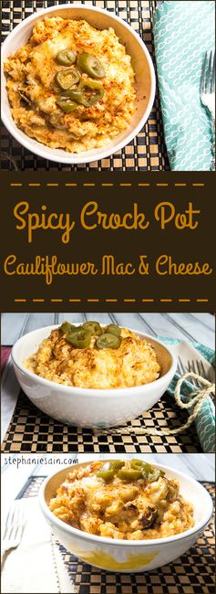 Spicy Crockpot Cauliflower Mac & Cheese