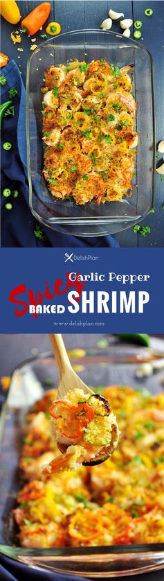 Spicy Garlic Pepper Baked Shrimp