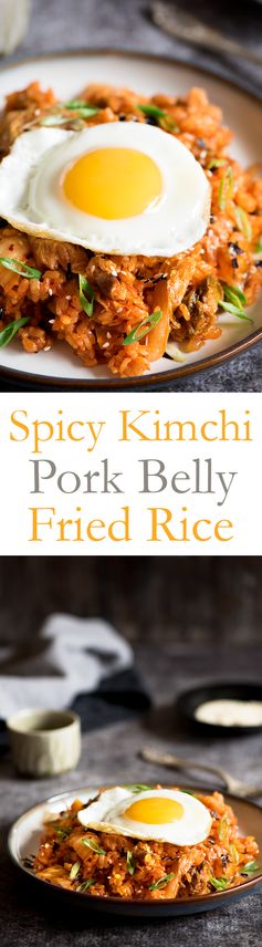 Spicy Kimchi Pork Belly Fried Rice