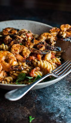 Spicy Pasta with Grilled Shrimp