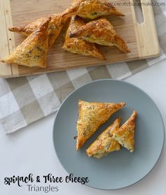 Spinach and Three Cheese Triangles