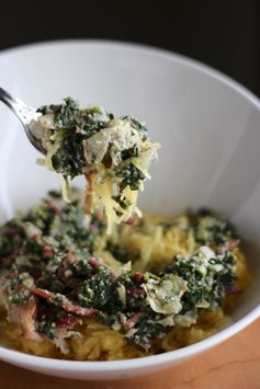 Spinach Artichoke and Bacon Spaghetti Squash