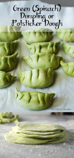 (Spinach Green Dumpling Dough / Potsticker Dough