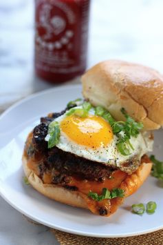 Sriracha and Cheddar “Juicy Lucy” Burgers