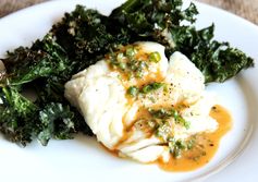 Sriracha-Butter Cod with Garlicky Kale