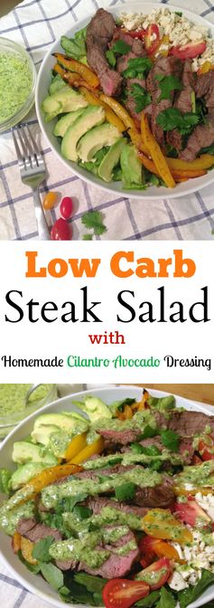 Steak Salad with Cilantro Avocado Dressing