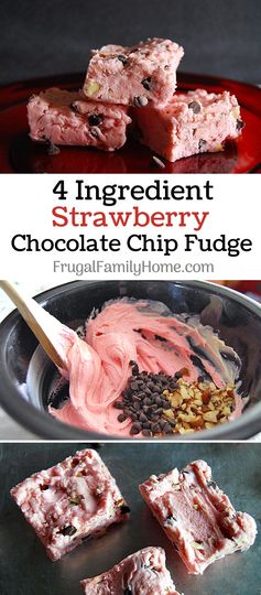 Strawberry Almond Chocolate Chip Fudge