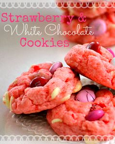 Strawberry & White Chocolate Cake Mix Cookies