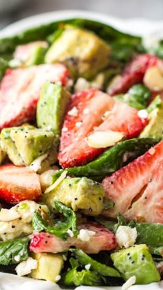 Strawberry Avocado Spinach Salad with Creamy Poppyseed Dressing