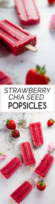 Strawberry Chia Seed Popsicles