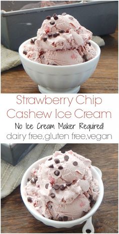 Strawberry Chip Cashew Ice Cream