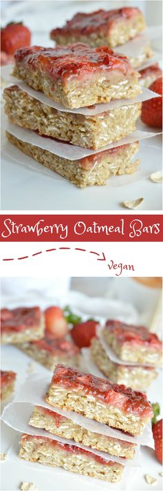 Strawberry Oatmeal Vegan Breakfast Bars