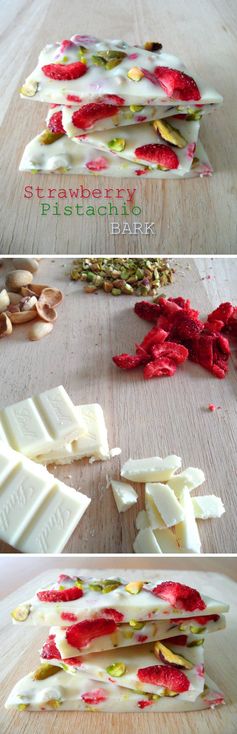 Strawberry Pistachio White Chocolate Bark