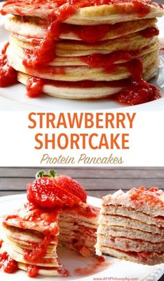 Strawberry Shortcake Protein Pancakes