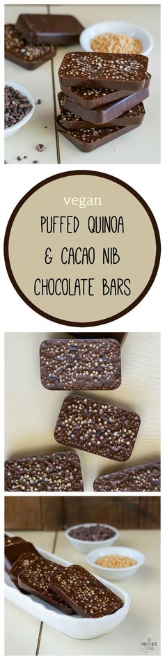 Sugar-free Puffed Quinoa & Cacao Nib Chocolate Bars