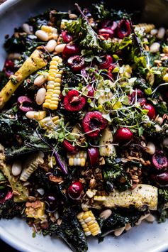 Sunflower Seed, Kale and Cherry Salad with Savory Granola