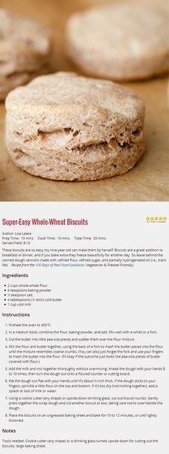 Super-Easy Whole-Wheat Biscuits