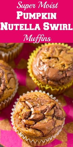 Super Moist Pumpkin Nutella Swirl Muffins