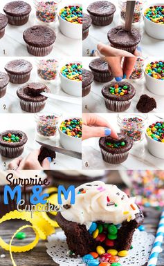 Surprise M&M Chocolate Cupcakes (Video