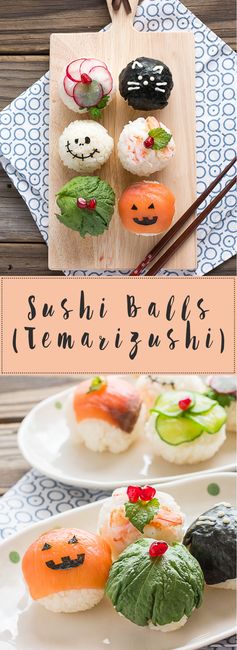 Sushi Balls (Temarizushi- Halloween Style