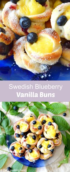 Swedish Blueberry Vanilla Buns (Blåbärsbullar