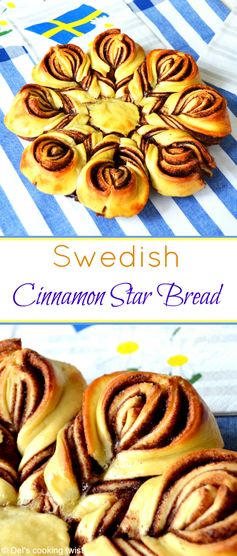 Swedish Cinnamon Star Bread (like a cinnamon bun