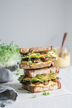 Sweet & Spicy Tempeh Sandwich + Carrot Aioli