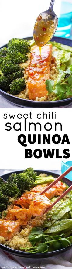 Sweet Chili Salmon & Broccoli Quinoa Bowl