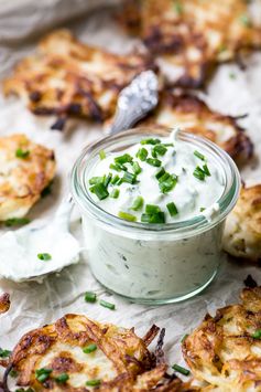 Sweet Onion Latkes with Chive Sour Cream