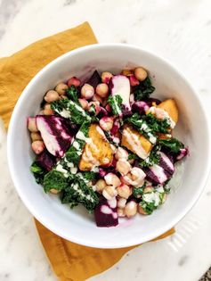 Sweet Potato, Beet and Chickpea Bowl with Tahini