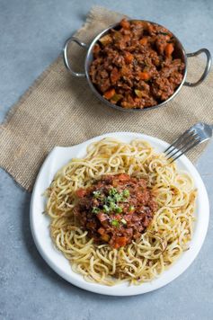 Sweet Potato Noodles with Beef Bolognese