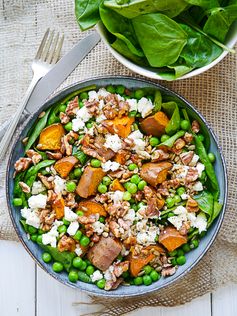 Sweet Potato, Pea and Feta Salad