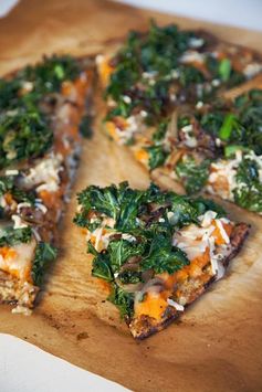 Sweet Potato Pizza with Kale and Caramelized Onions