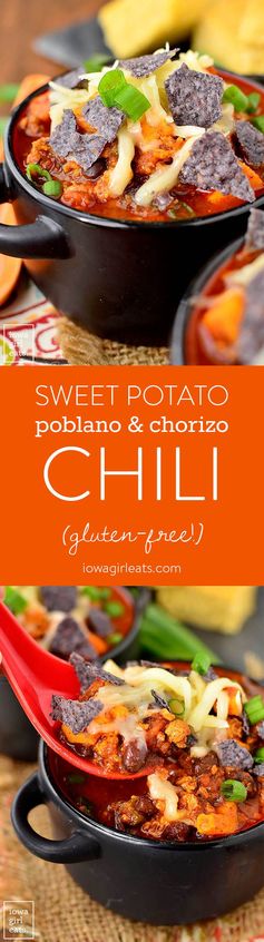 Sweet Potato, Poblano and Chorizo Chili