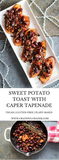 Sweet Potato Toast with Caper Tapenade