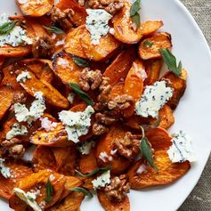 Sweet Potatoes with Stilton and Walnuts