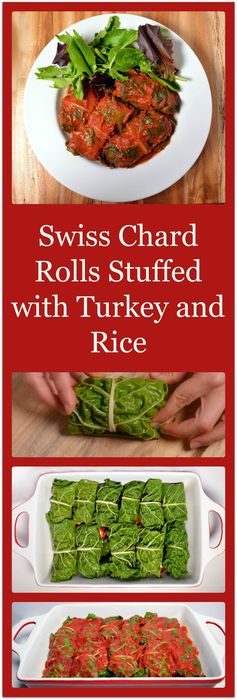 Swiss Chard Rolls Stuffed with Turkey & Rice