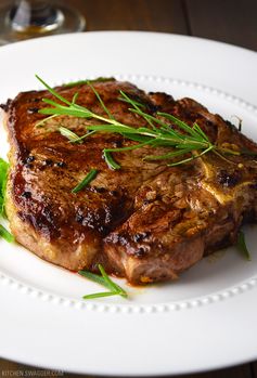 T-Bone Steak with Garlic and Rosemary