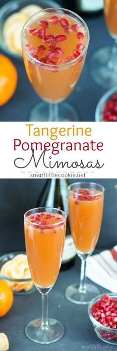 Tangerine Pomegranate Mimosas