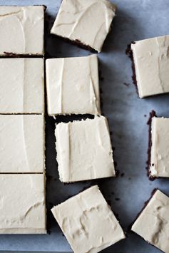 Teff Brownies with Salted Tahini Frosting (gluten-free