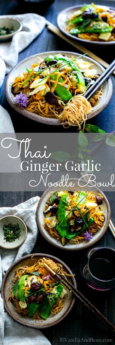 Thai Ginger and Garlic Noodle Bowl