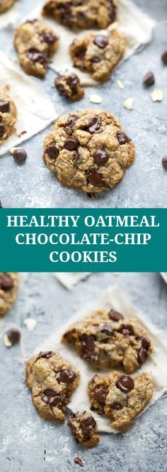 The BEST healthy oatmeal chocolate-chip cookies